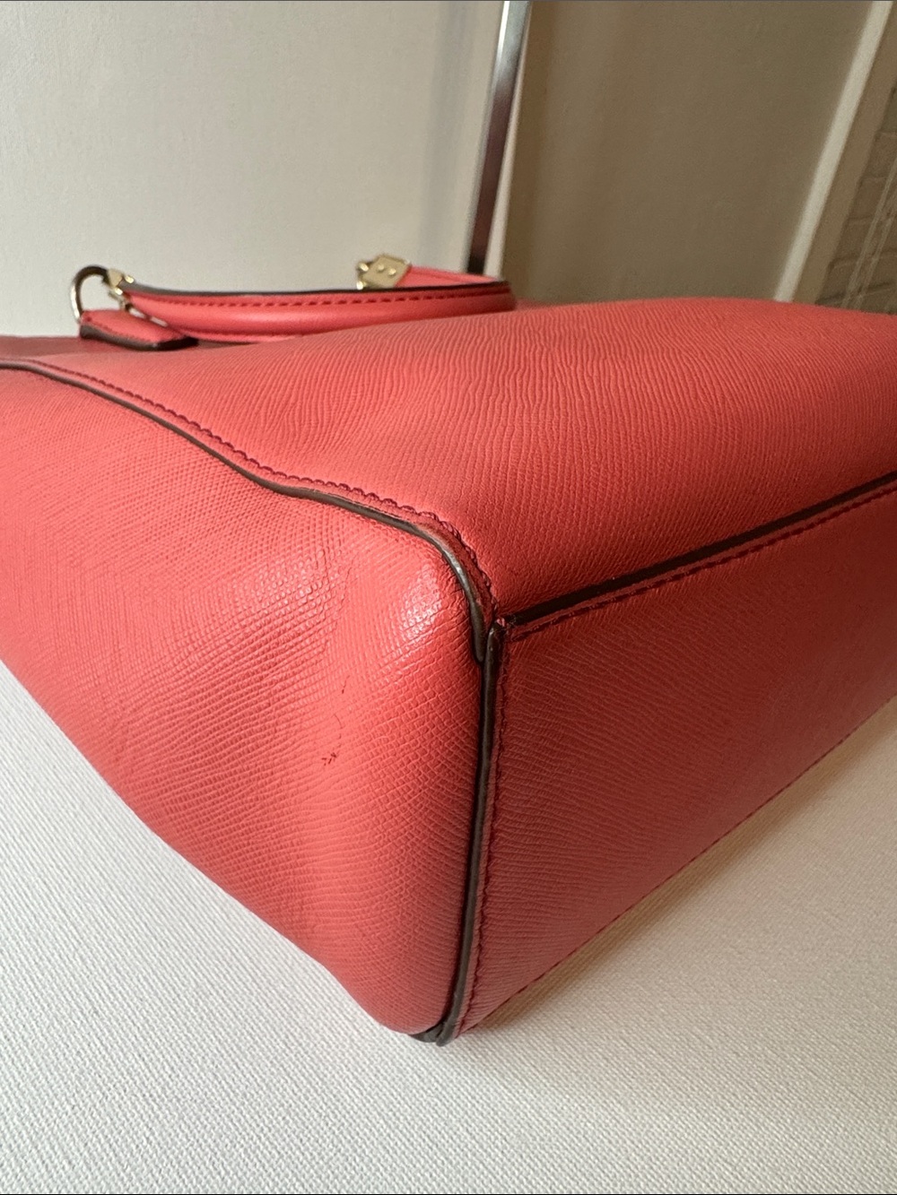 Coach Madison Mini North South Tote Crossbody Saffiano Leather Pink Coral - Picture 11 of 16
